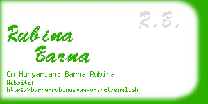 rubina barna business card